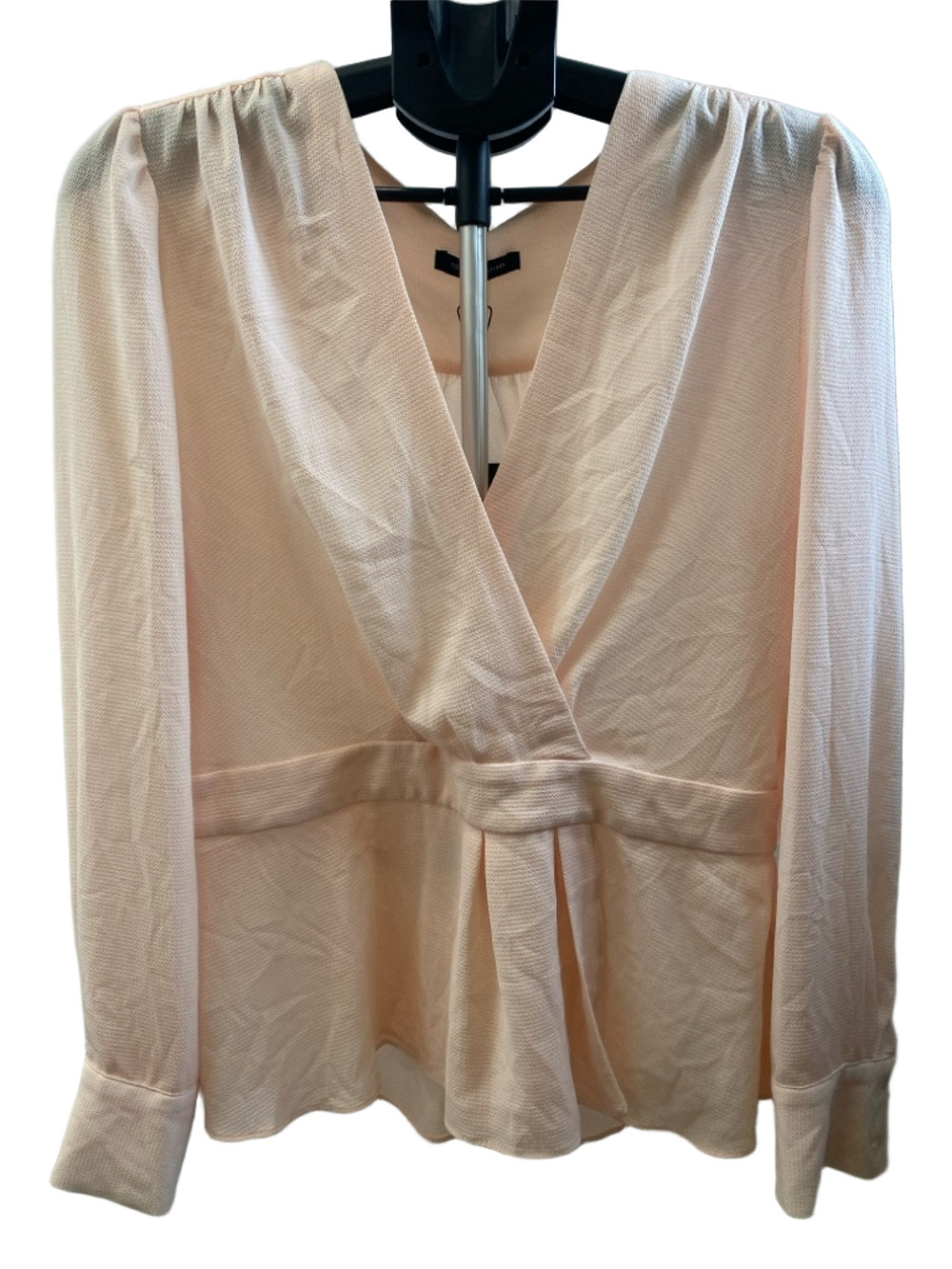 Tommy Hilfiger Soft Blush Pink V-Neck Peplum Top Size M - Picture 2 of 9
